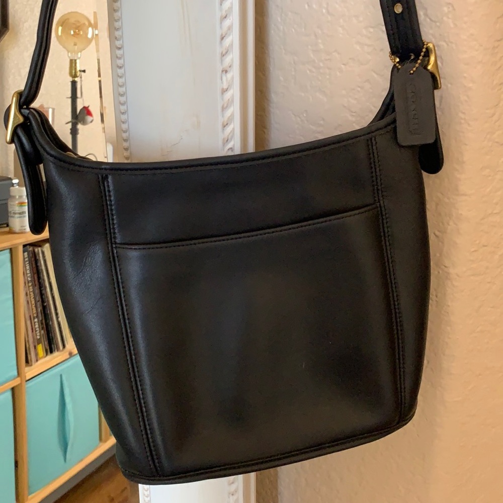 Vintage Coach Black Leather Crossbody No.BOC- 9816 - Picture 1 of 8